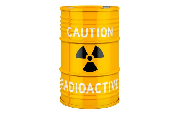 Barrel Radioactive Waste Rendering Isolated White Background — Stock Photo, Image