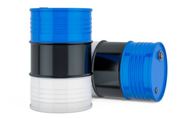 Çelik davul, Estonya bayrağı taşıyan fıçı, beyaz arkaplanda 3 boyutlu görüntüleme