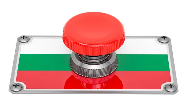Naciśnij Przycisk Flagą Bułgarską Renderowanie Izolowane Białym Tle — Zdjęcie stockowe