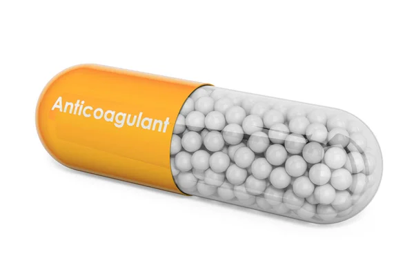 Anticoagulant Drug Capsule Anticoagulant Rendering Isolated White Background — Stock Photo, Image