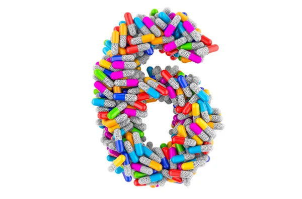 Number Colored Capsules Rendering — Stock Photo, Image