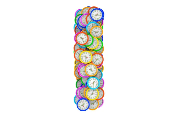 Буква Цветных Настенных Часов Рендеринг Изолирован Белом Фоне — стоковое фото