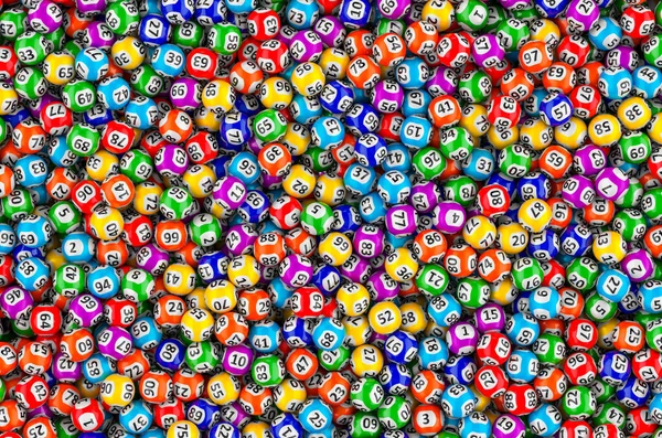 Hintergrund Aus Farbigen Lotteriekugeln Draufsicht Rendering — Stockfoto