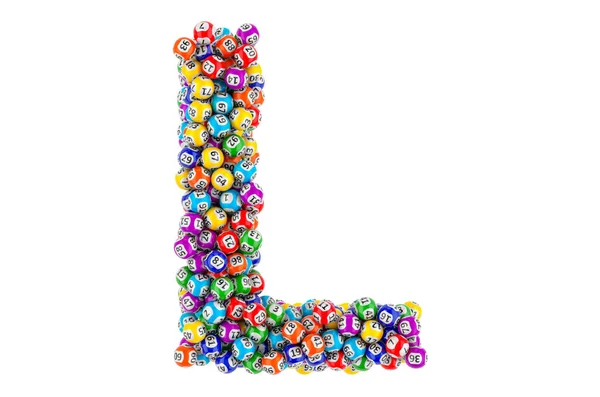 Letter Lottery Balls Rendering Isolated White Background — Stock Photo, Image