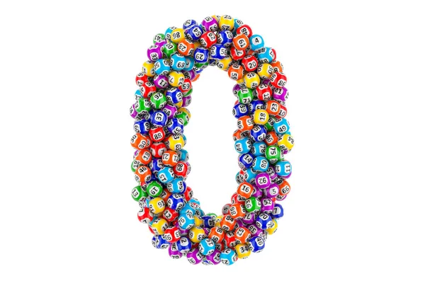 Number Colored Lottery Balls Rendering Isolated White Background — Stock Photo, Image