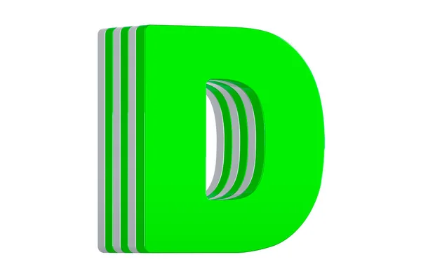 Πράσινο Γράμμα Γραμματοσειρά Στρώσεις Απόδοση Απομονωμένη Λευκό Φόντο — Φωτογραφία Αρχείου