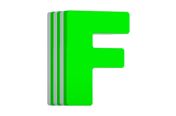 Groene Letter Gelaagd Lettertype Rendering Geïsoleerd Witte Achtergrond — Stockfoto
