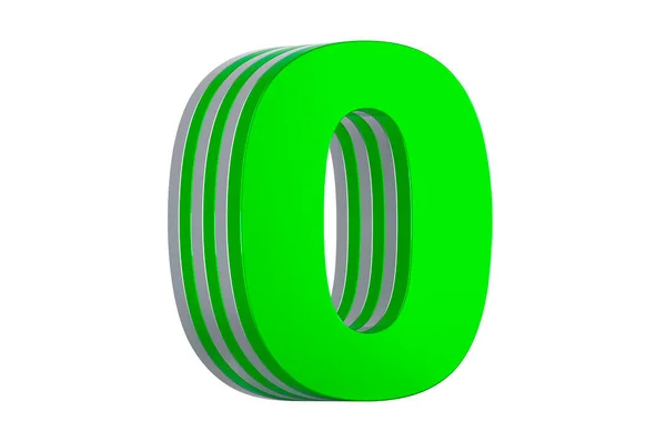 Зеленый Номер Многослойный Шрифт Рендеринг Изолирован Белом Фоне — стоковое фото