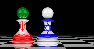 Israel and Iran confrontation and relations concept. 3D rendering clipart