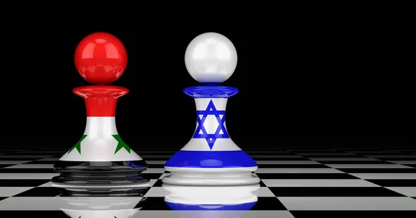Israel Siria Concepto Confrontación Relaciones Renderizado — Foto de Stock