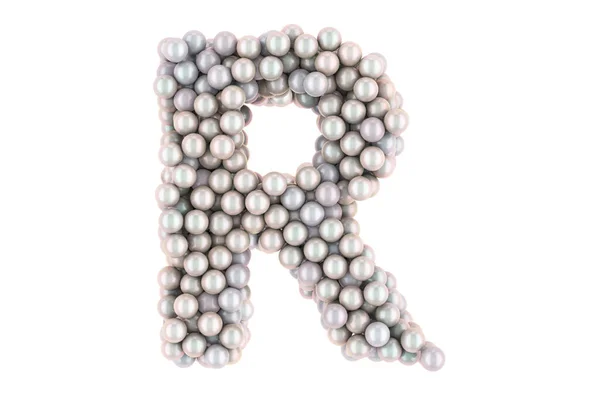 Letter White Pearls Rendering Isolated White Background — Stock Photo, Image