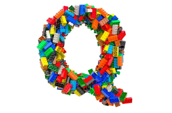 Буква Цветных Пластиковых Блоков Рендеринг Изолирован Белом Фоне — стоковое фото