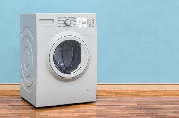 Washing Machine Room Wooden Floor Rendering — Stock Photo, Image