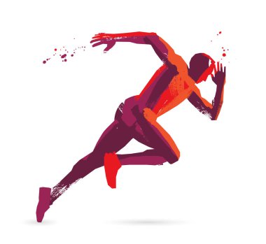 Görsel çizim siluetleri koşucu. Sağlıklı yaşam ve spor kavramları