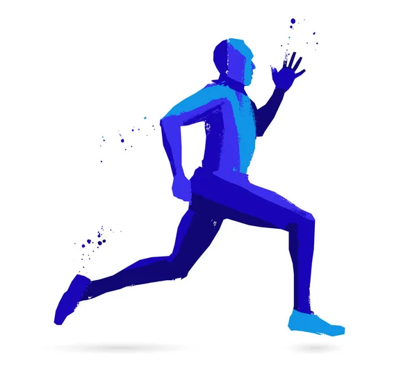 Visuelle Zeichnung Silhouetten Von Läufer Gesunde Lebensweise Und Sportkonzepte — Stockvektor