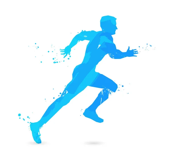 ランナーの視覚的描画のシルエット 健康的なライフ スタイルとスポーツの概念 — ストックベクタ