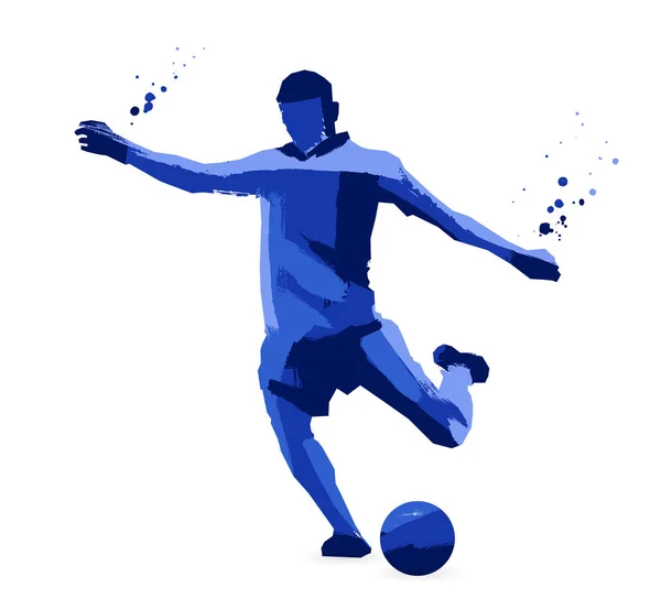 Fußballer Silhouette Vektorillustration Auf Weißem Hintergrund Sportkonzept — Stockvektor