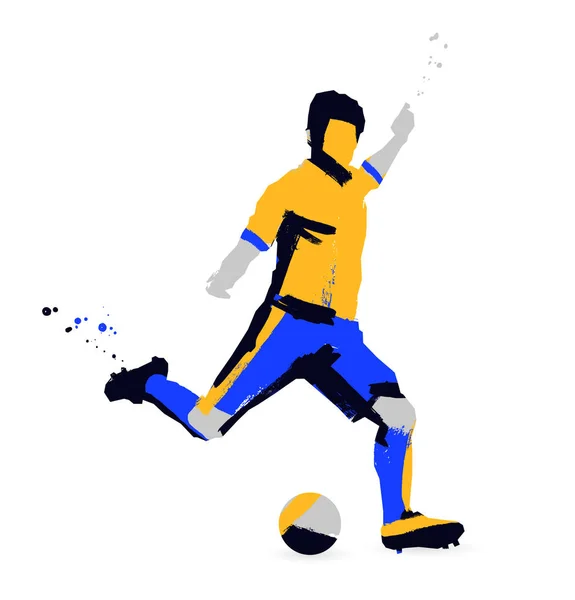 Silhouette Footballeur Illustration Vectorielle Sur Fond Blanc Concept Sportif — Image vectorielle