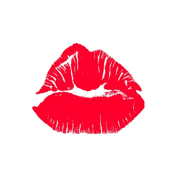 Sexy Lips Makeup Red Lipstick Kiss White Background Female Mouth — Stock Vector