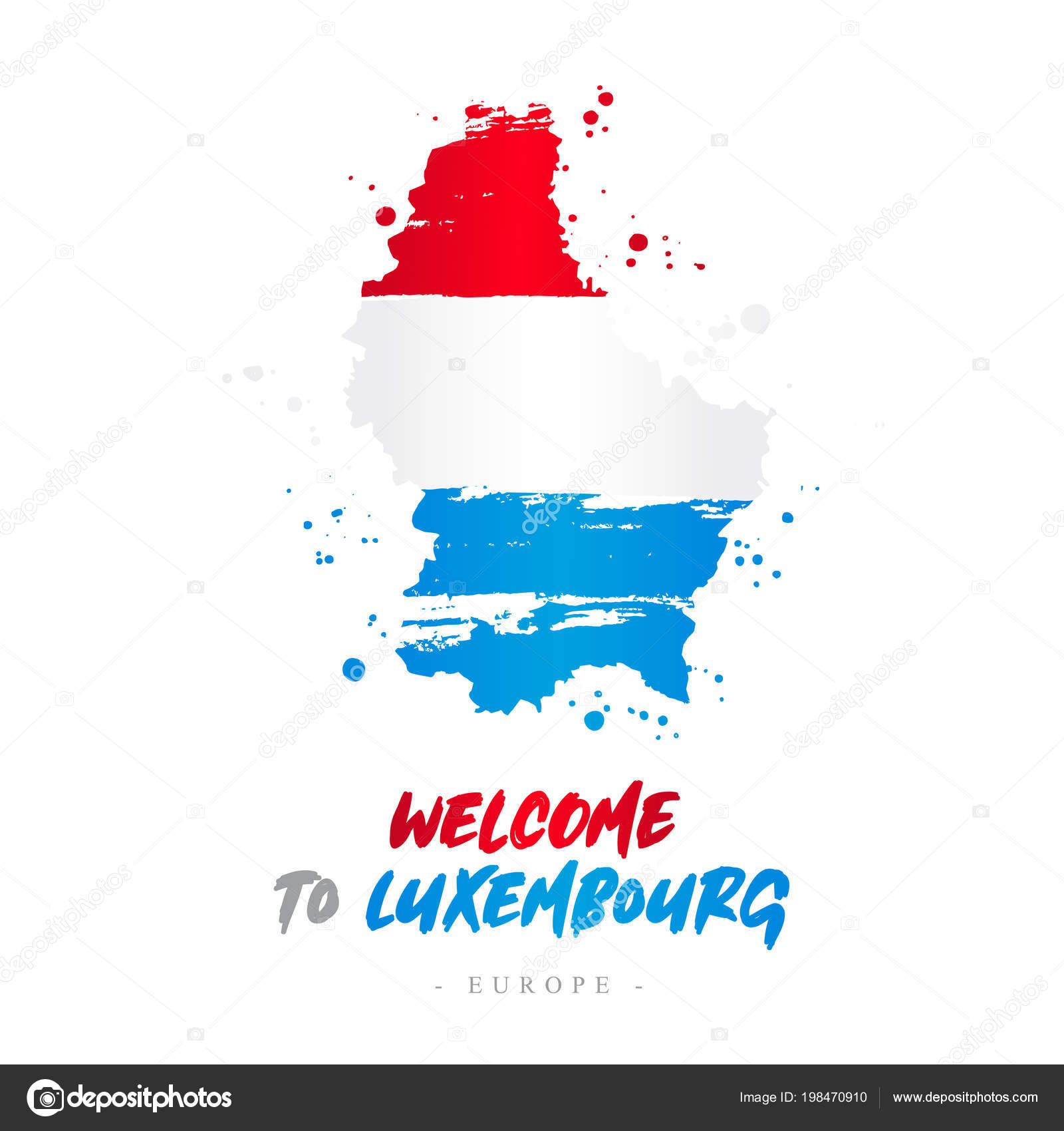 Bem Vindo Luxemburgo Europa Bandeira Mapa País Luxemburgo ...
