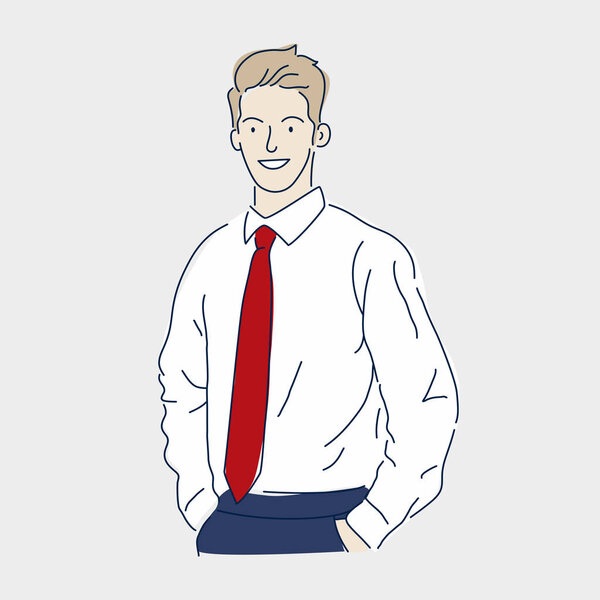 Handsome man. Concept portrait of a businessman. Vector illustration.