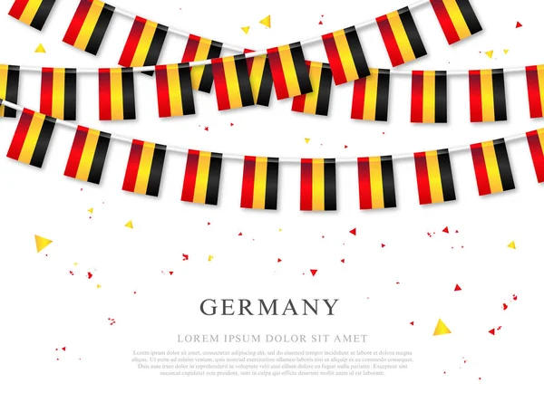 Ο Γκάρλαντ των γερμανικών σημαιών. Ημέρα ανεξαρτησίας της Γερμανίας. — Διανυσματικό Αρχείο