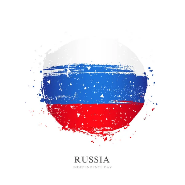 Russian flag in the form of a large circle. Vector illustration — Stock Vector