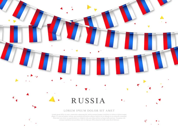 Guirlande de drapeaux russes. Jour de l'indépendance de la Russie . — Image vectorielle