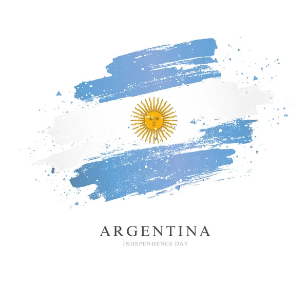 Argentinas flagga. Vektor illustration på vit bakgrund. — Stock vektor