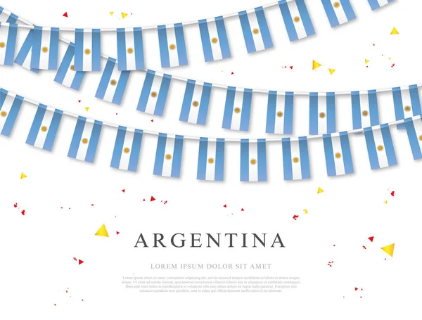 Garland argentin zászlók. Az argentin függetlenségi nap. — Stock Vector