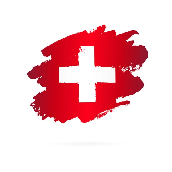 Zwitserse vlag. Vector illustratie op witte achtergrond. — Stockvector