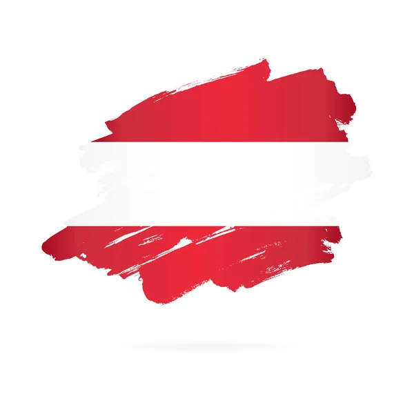Avusturya bayrağı. Beyaz arka planda vektör çizimi. — Stok Vektör
