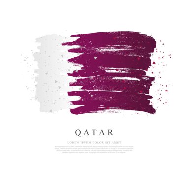 Katar bayrağı. Vektör illüstrasyon. Bağımsızlık Günü.
