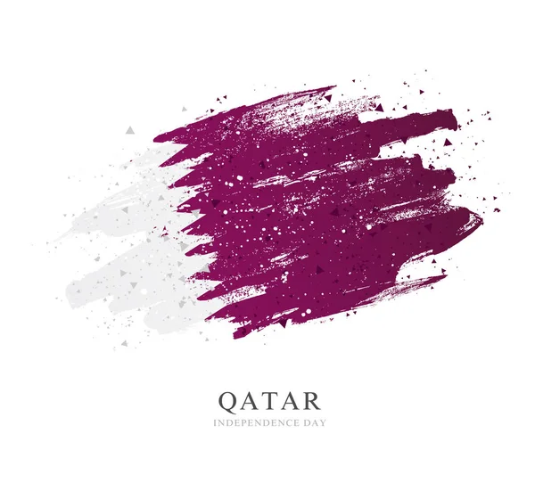 Σημαία του Κατάρ. Απεικόνιση διανύσματος σε λευκό φόντο. — Διανυσματικό Αρχείο