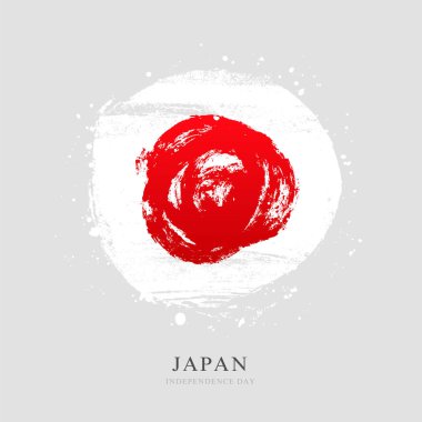 Büyük bir daire şeklinde Japon bayrağı. Vektör illustratio