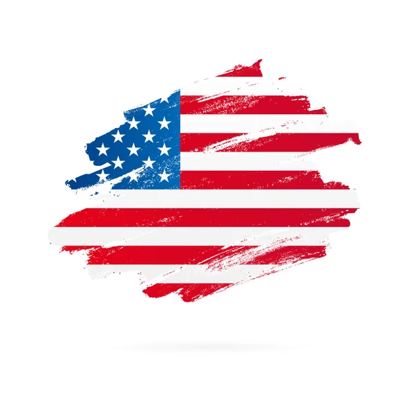 Amerikansk flagga. Vektor illustration på vit bakgrund. — Stock vektor