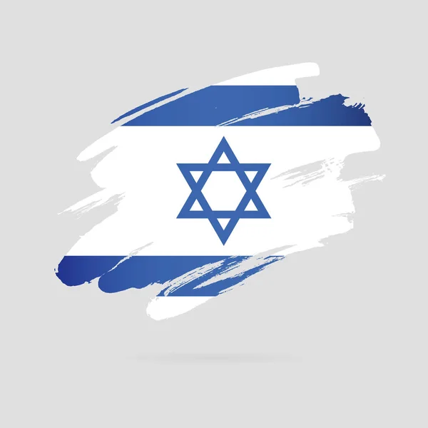 Bandera israelí. Ilustración vectorial sobre fondo gris . — Vector de stock