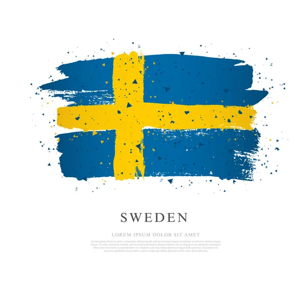 Флаг Швеции. Векторная иллюстрация на белом фоне — стоковый вектор
