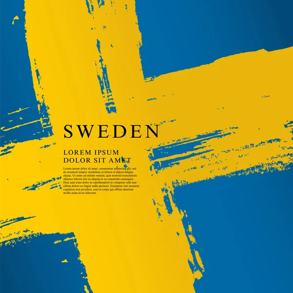 Флаг Швеции. Векторная иллюстрация на белом фоне. Кисть s — стоковый вектор