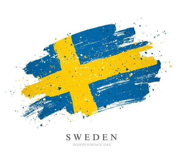 Флаг Швеции. Векторная иллюстрация на белом фоне . — стоковый вектор