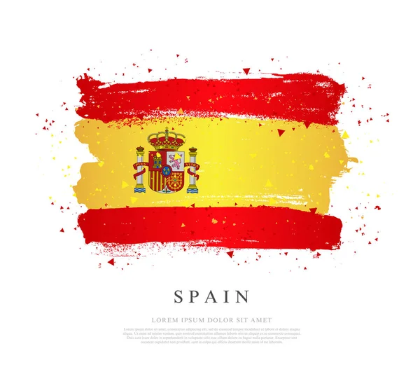 İspanya bayrağı. Beyaz arka planda vektör çizimi — Stok Vektör