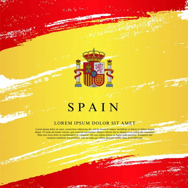 Σημαία της Ισπανίας. Απεικόνιση διανύσματος σε λευκό φόντο. — Διανυσματικό Αρχείο