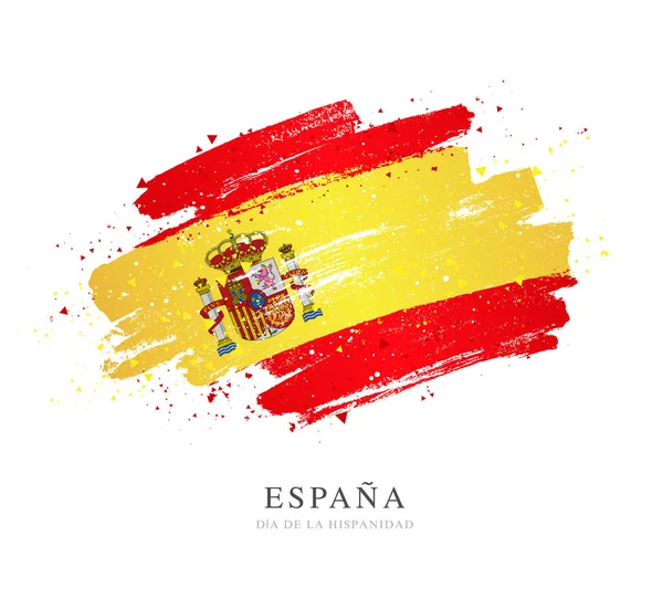 İspanya bayrağı. Beyaz arka plan üzerinde vektör çizimi. Fırça st — Stok Vektör