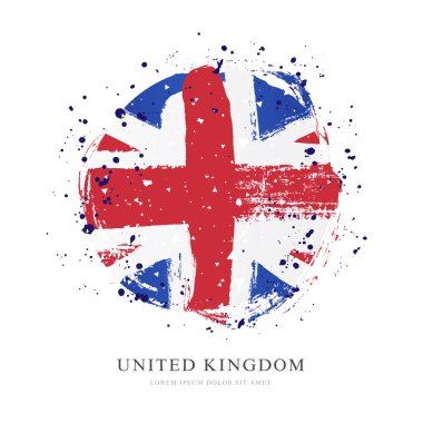 Büyük bir daire şeklinde Büyük Britanya bayrağı. Vektör illu