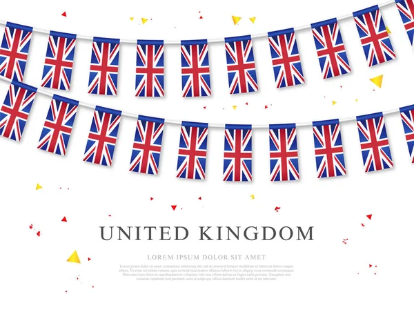 Garland of flags of Great Britain. Vector illustration. Elements — Stock Vector