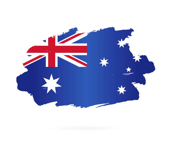 Bandera australiana. Ilustración vectorial. Pinceladas — Vector de stock