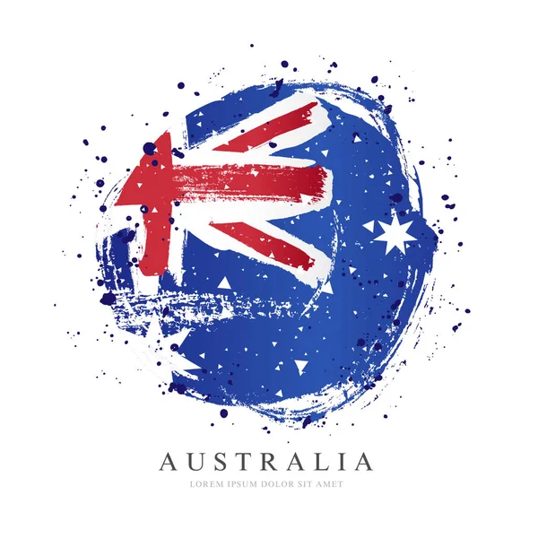 Australisk flagga i form av en stor cirkel. Vektor illustratör — Stock vektor
