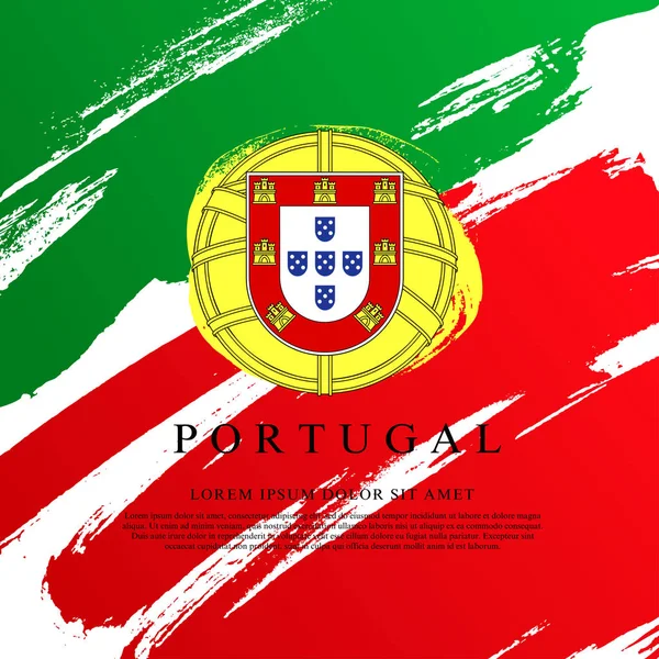 Vlag van Portugal. Vector illustratie op witte achtergrond. — Stockvector