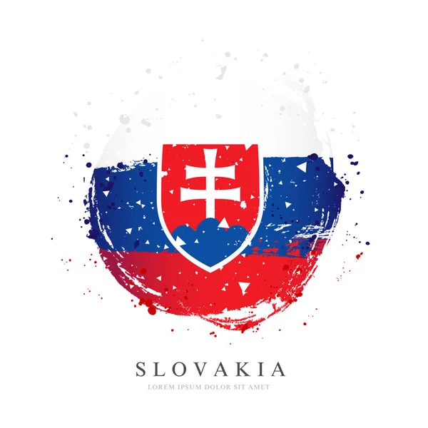 Slowakische Fahne in Form eines großen Kreises. Vektorillustration — Stockvektor