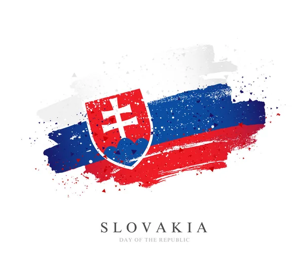 Slovakiens flagga. Vektor illustration på vit bakgrund. — Stock vektor